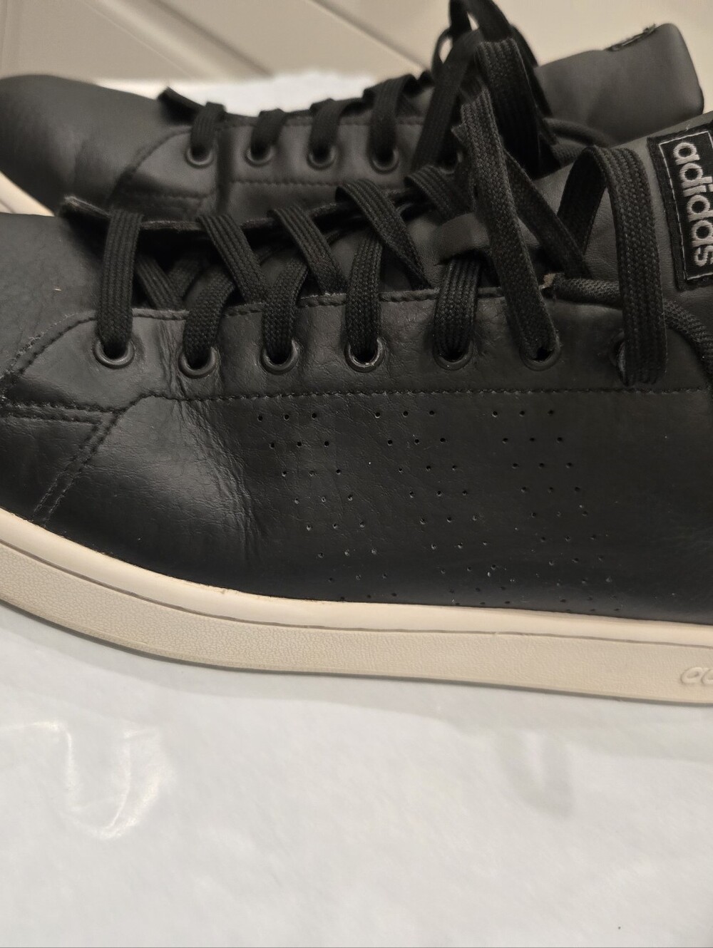 adidas Black Leather Low-Top Sneakers with Cream Sole size14 Men - Picture 13 of 13